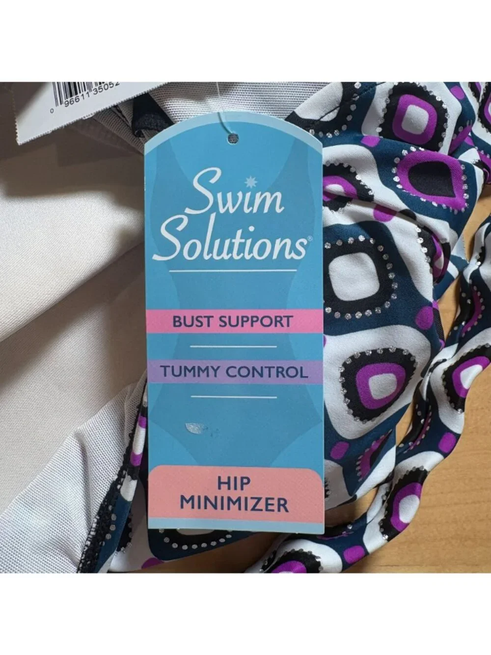 Swim Solutions Tummy Control Fauxkini One-Piece Swimsuit Women's Size 24W NWT! - Picture 4 of 9